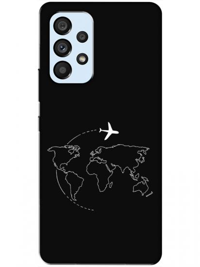 Samsung A53 Harita Uçak Siyah Telefon Kılıfı