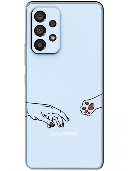 Samsung A53 Hand And Paw Şeffaf Telefon Kılıfı