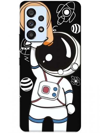 Samsung A53 Astronot Siyah Telefon Kılıfı