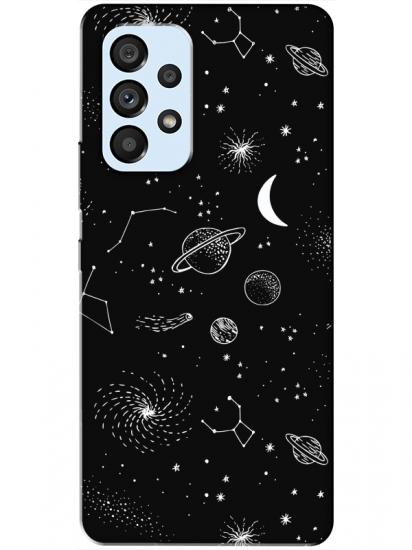 Samsung A53 Gezegenler Siyah Telefon Kılıfı