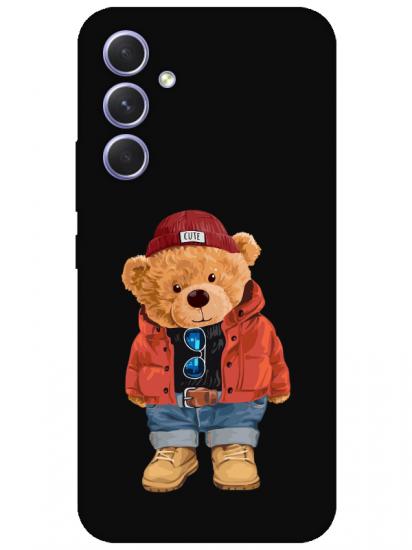 Samsung A54 Teddy Bear Siyah Telefon Kılıfı