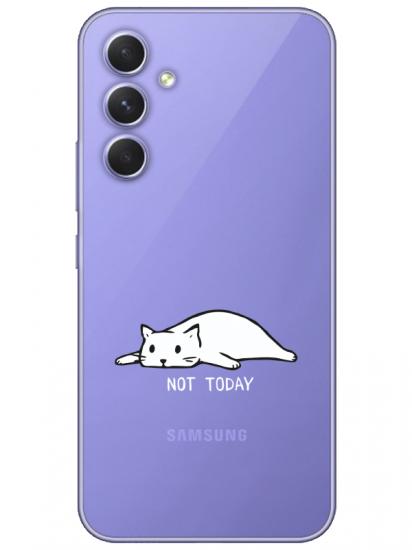 Samsung A54 Not Today Kedi Şeffaf Telefon Kılıfı