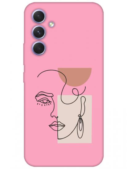 Samsung A54 Women Art Pembe Telefon Kılıfı