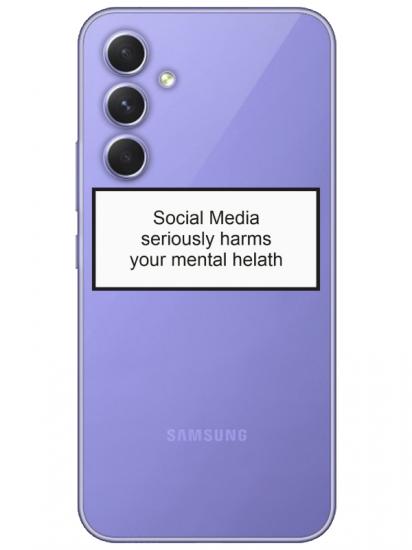 Samsung A54 Social Media Şeffaf Telefon Kılıfı