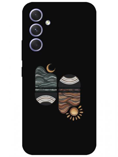 Samsung A54 Sunset Wave Siyah Telefon Kılıfı