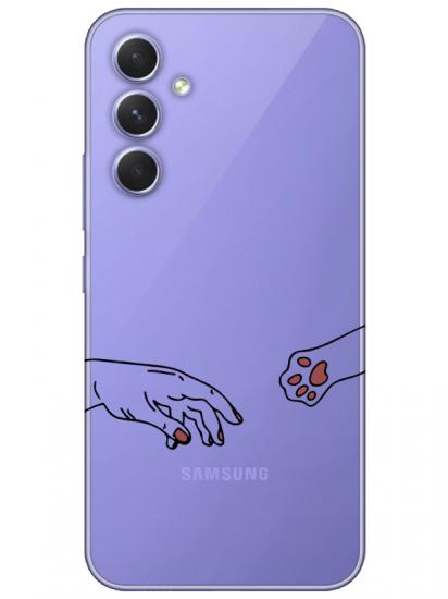 Samsung A54 Hand And Paw Şeffaf Telefon Kılıfı
