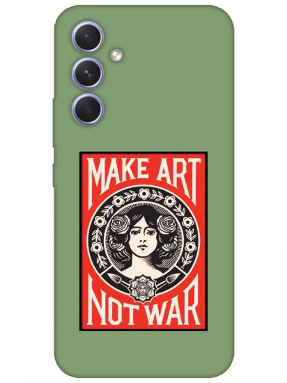 Samsung A54 Make Art Not War Yeşil Telefon Kılıfı