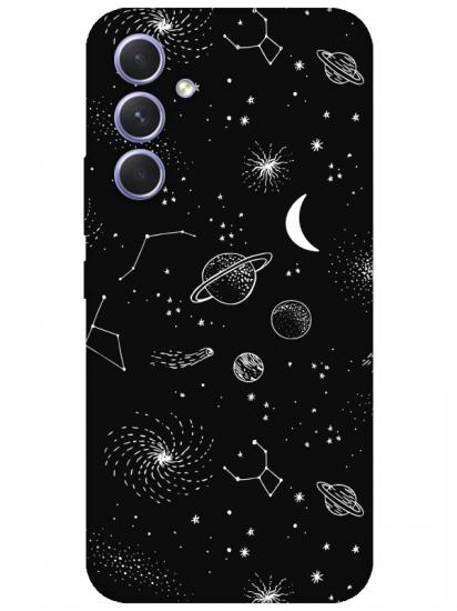 Samsung A54 Gezegenler Siyah Telefon Kılıfı