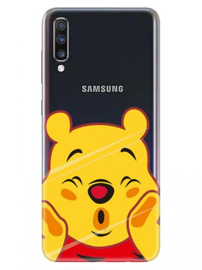 Samsung A70 Winnie The Pooh Şeffaf Telefon Kılıfı