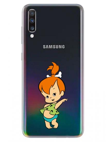 Samsung A70 Taş Devri Kız Bebek Şeffaf Telefon Kılıfı