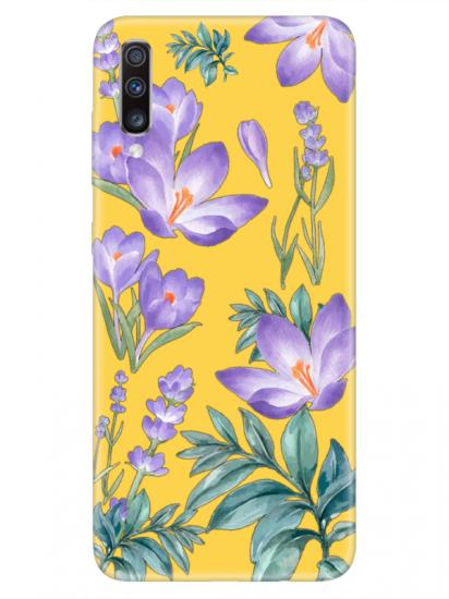 Samsung A70 Kış Çiçeği Sarı Telefon Kılıfı