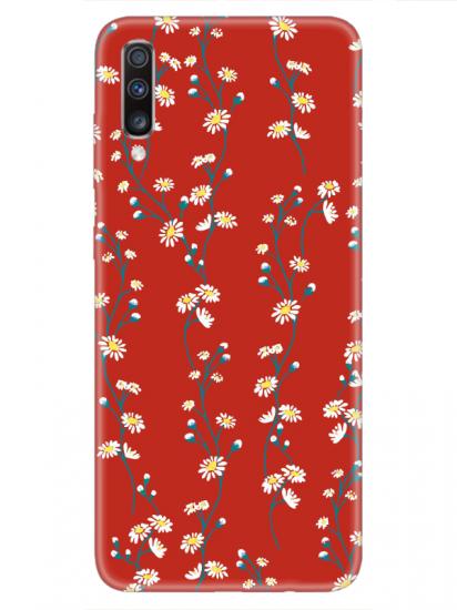Samsung A70 Papatya Sarmaşığı Kırmızı Telefon Kılıfı
