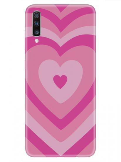 Samsung A70 Estetik Kalp Pembe Telefon Kılıfı