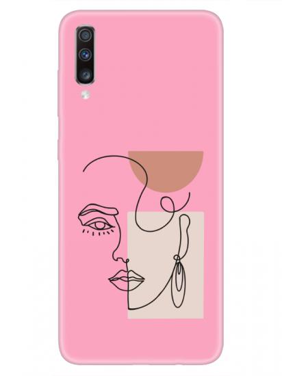 Samsung A70 Women Art Pembe Telefon Kılıfı