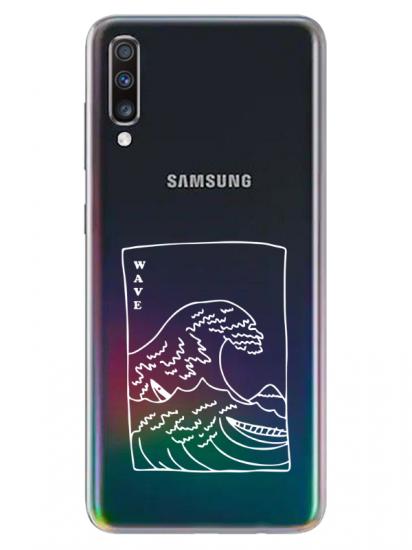 Samsung A70 Kanagawa Wave Şeffaf Telefon Kılıfı