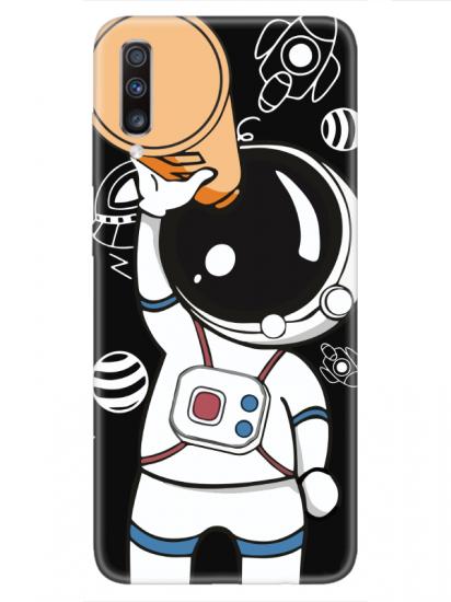 Samsung A70 Astronot Siyah Telefon Kılıfı