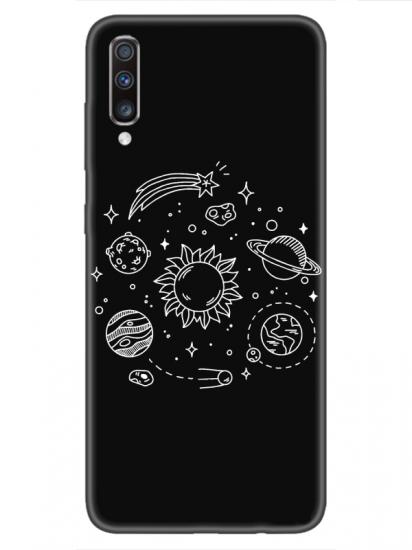 Samsung A70 Gezegen Siyah Telefon Kılıfı