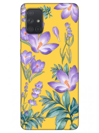 Samsung A71 Kış Çiçeği Sarı Telefon Kılıfı
