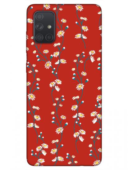 Samsung A71 Papatya Sarmaşığı Kırmızı Telefon Kılıfı