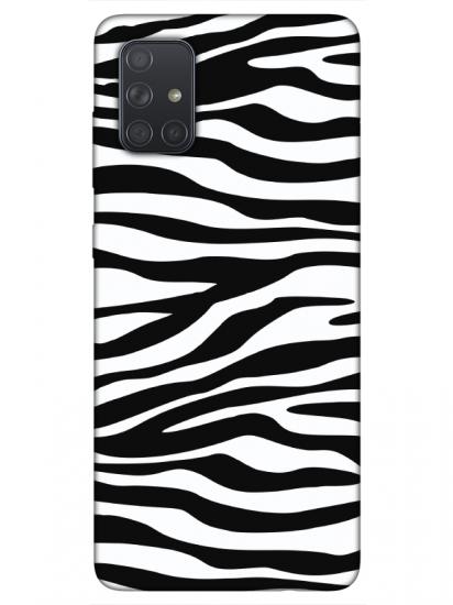 Samsung A71 Zebra Desen Siyah Telefon Kılıfı
