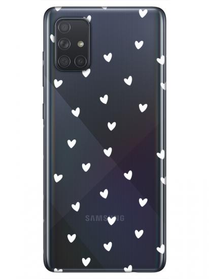 Samsung A71 Minik Kalpler Şeffaf Telefon Kılıfı