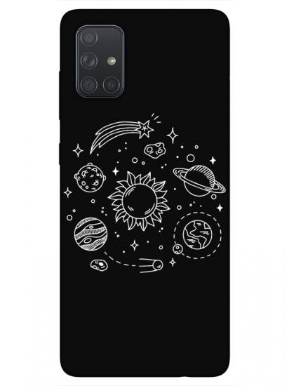 Samsung A71 Gezegen Siyah Telefon Kılıfı