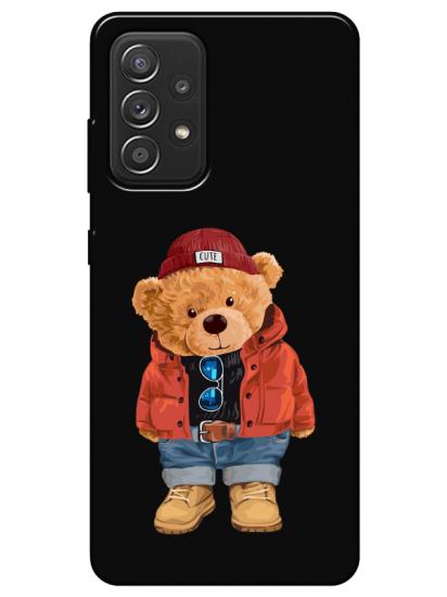 Samsung A72 Teddy Bear Siyah Telefon Kılıfı