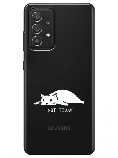 Samsung A72 Not Today Kedi Şeffaf Telefon Kılıfı