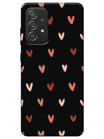 Samsung A72 Kalp Desen Siyah Telefon Kılıfı