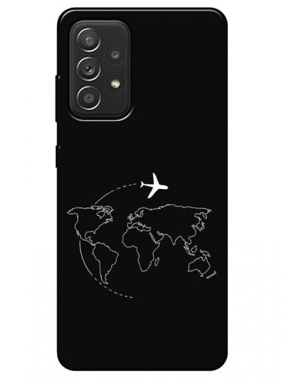 Samsung A72 Harita Uçak Siyah Telefon Kılıfı