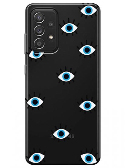 Samsung A72 Nazar Gözler Şeffaf Telefon Kılıfı