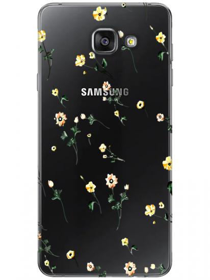 Samsung A7 2016 Çiçekli Şeffaf Telefon Kılıfı
