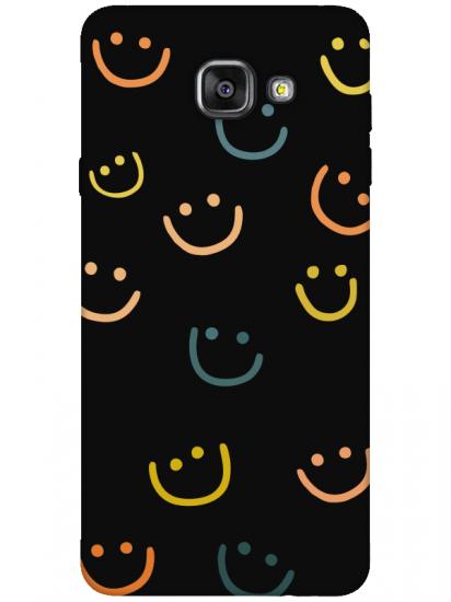 Samsung A7 2016 Emoji Gülen Yüz Siyah Telefon Kılıfı