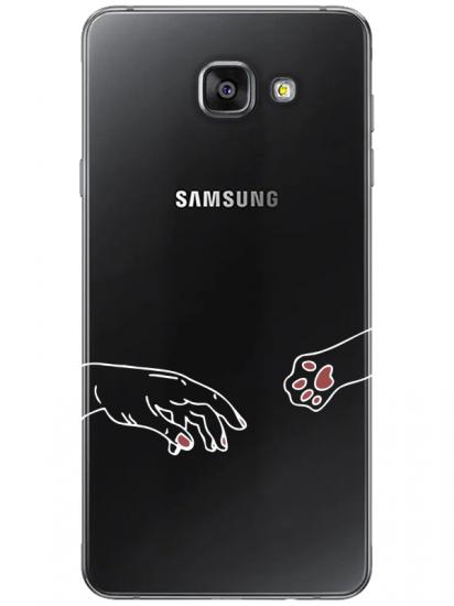 Samsung A7 2016 Hand And Paw Şeffaf Telefon Kılıfı