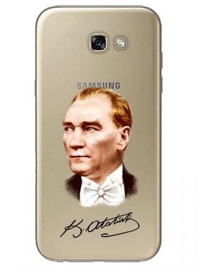Samsung A7 2017 Atatürk İmzalı Şeffaf Telefon Kılıfı