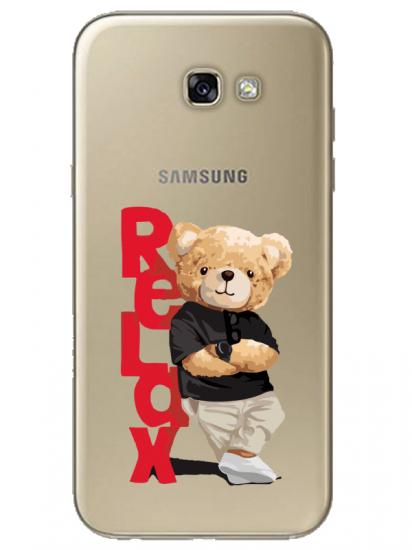 Samsung A7 2017 Teddy Bear Relax Şeffaf Telefon Kılıfı