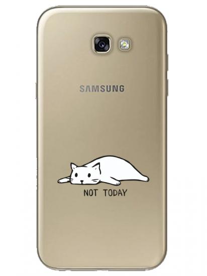 Samsung A7 2017 Not Today Kedi Şeffaf Telefon Kılıfı