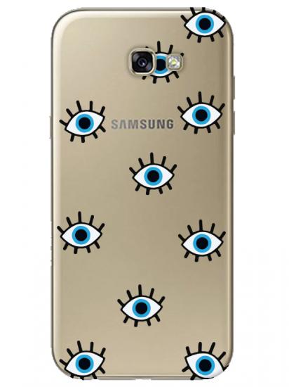 Samsung A7 2017 Nazar Gözler Şeffaf Telefon Kılıfı