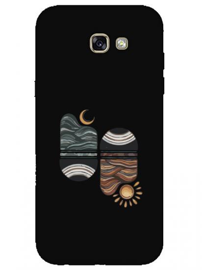 Samsung A7 2017 Sunset Wave Siyah Telefon Kılıfı