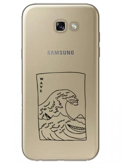 Samsung A7 2017 Kanagawa Wave Şeffaf Telefon Kılıfı