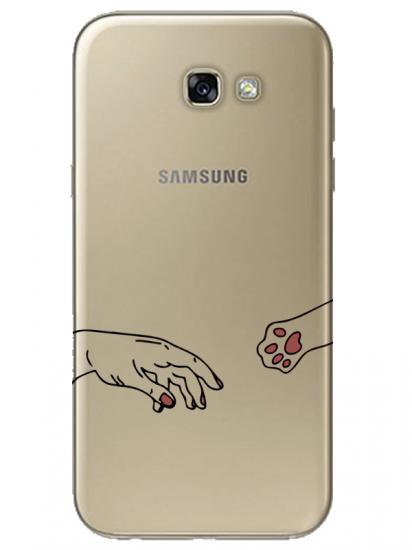 Samsung A7 2017 Hand And Paw Şeffaf Telefon Kılıfı