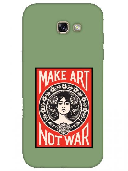 Samsung A7 2017 Make Art Not War Yeşil Telefon Kılıfı
