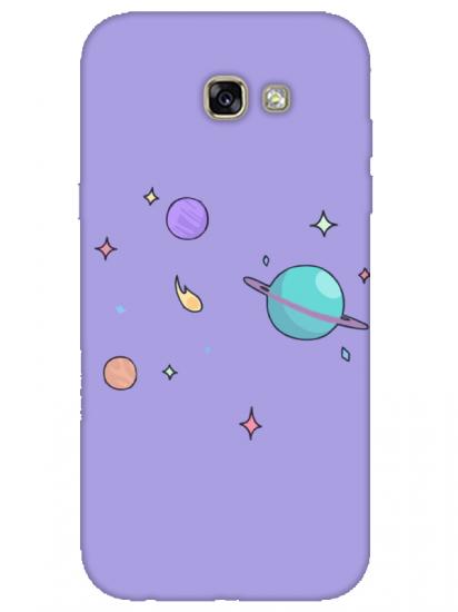 Samsung A7 2017 Gezegen Tasarım Lila Telefon Kılıfı