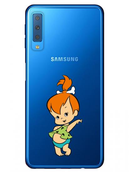 Samsung A7 2018 Taş Devri Kız Bebek Şeffaf Telefon Kılıfı