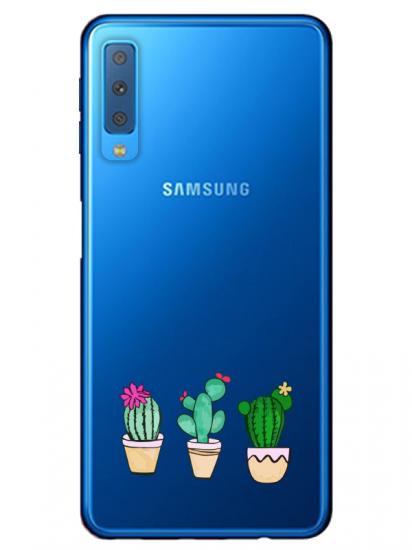 Samsung A7 2018 Kaktüs Şeffaf Telefon Kılıfı