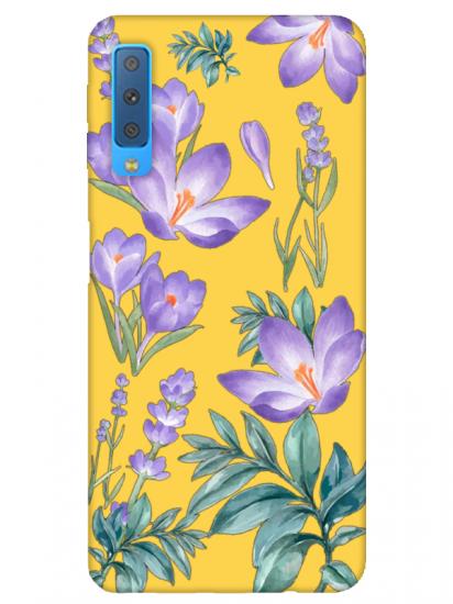 Samsung A7 2018 Kış Çiçeği Sarı Telefon Kılıfı