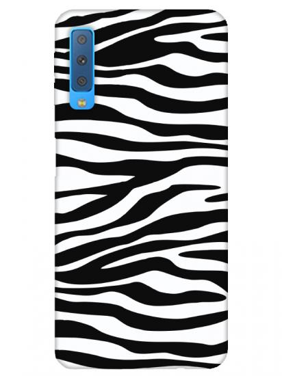 Samsung A7 2018 Zebra Desen Siyah Telefon Kılıfı