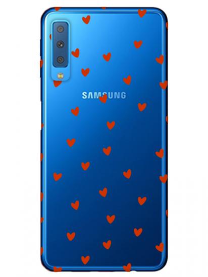 Samsung A7 2018 Minik Kalpler Şeffaf Telefon Kılıfı