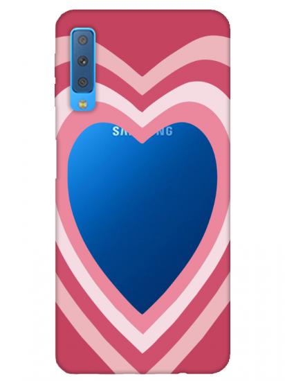 Samsung A7 2018 Estetik Kalp Şeffaf Telefon Kılıfı