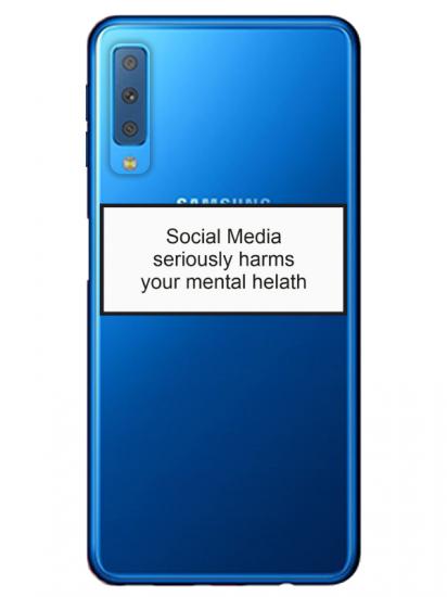 Samsung A7 2018 Social Media Şeffaf Telefon Kılıfı